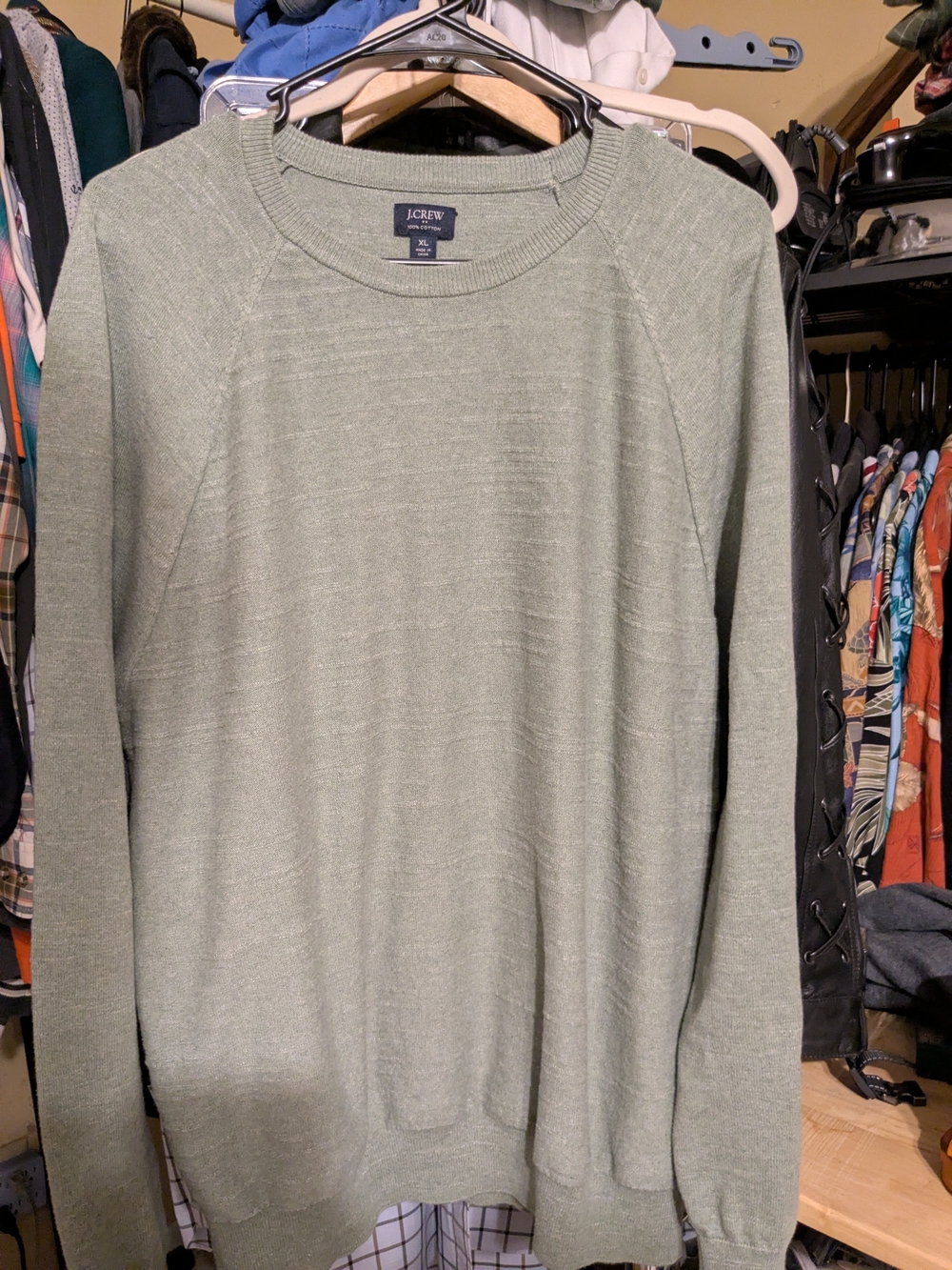 J. Crew Men's XL Crewneck Sweater in Light Sage Green